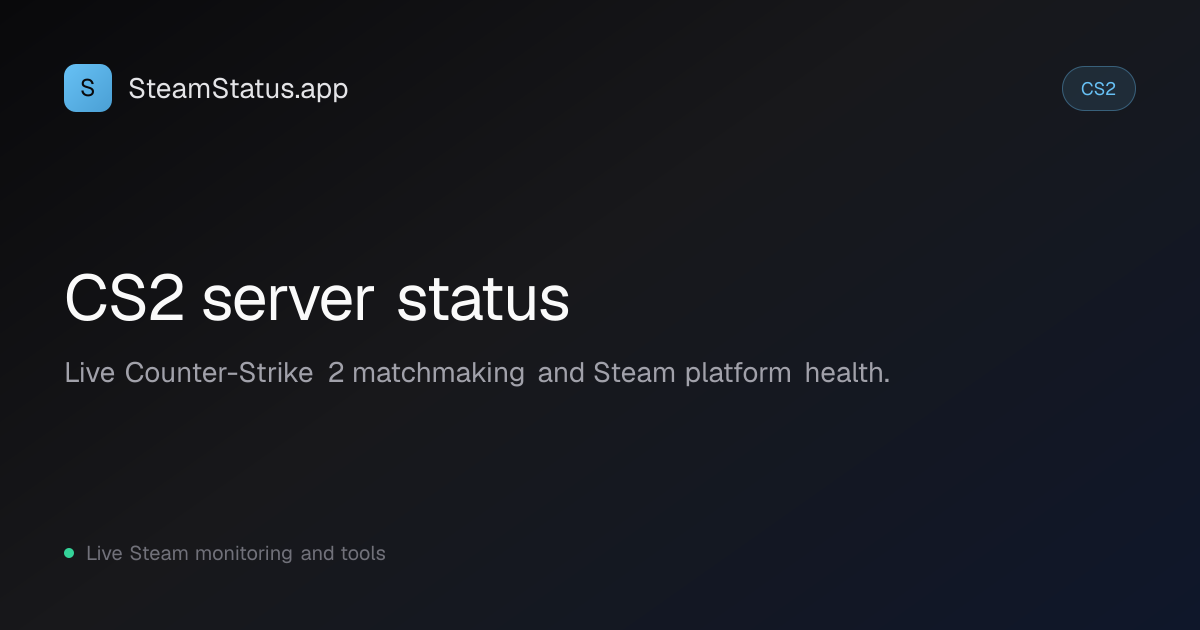 CS2 Server Status — Is Counter-Strike 2 Down? | SteamStatus.app